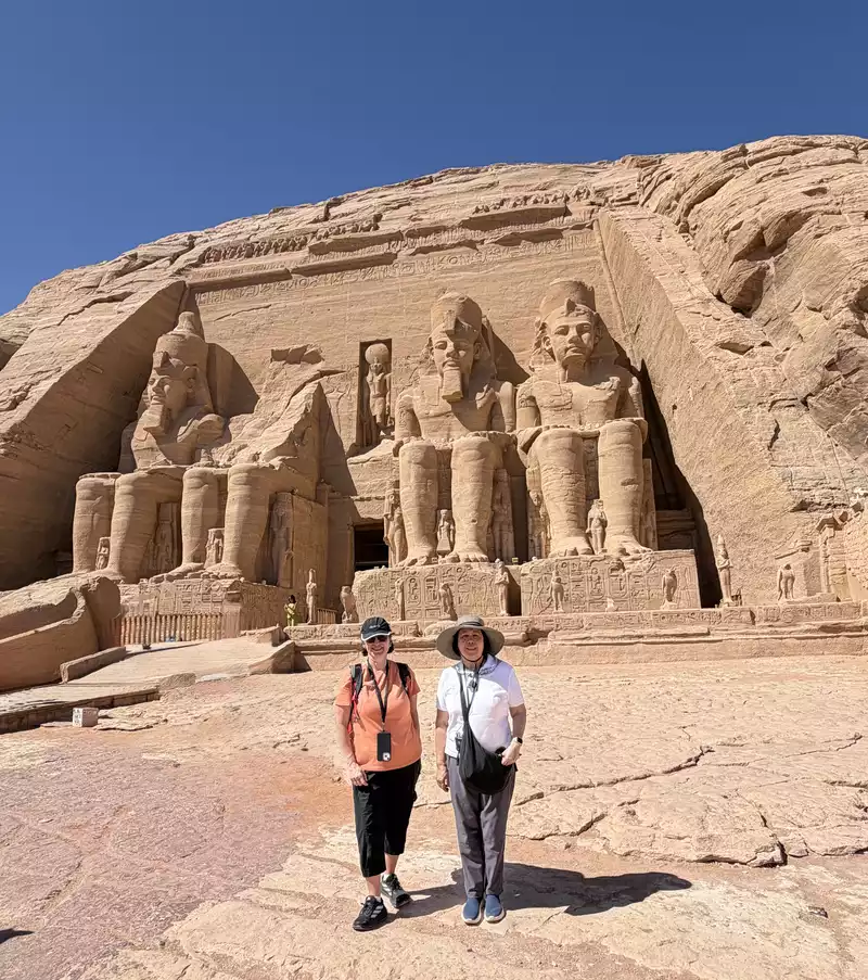 Edisa and Sarah in Abu Simbel, Egypt