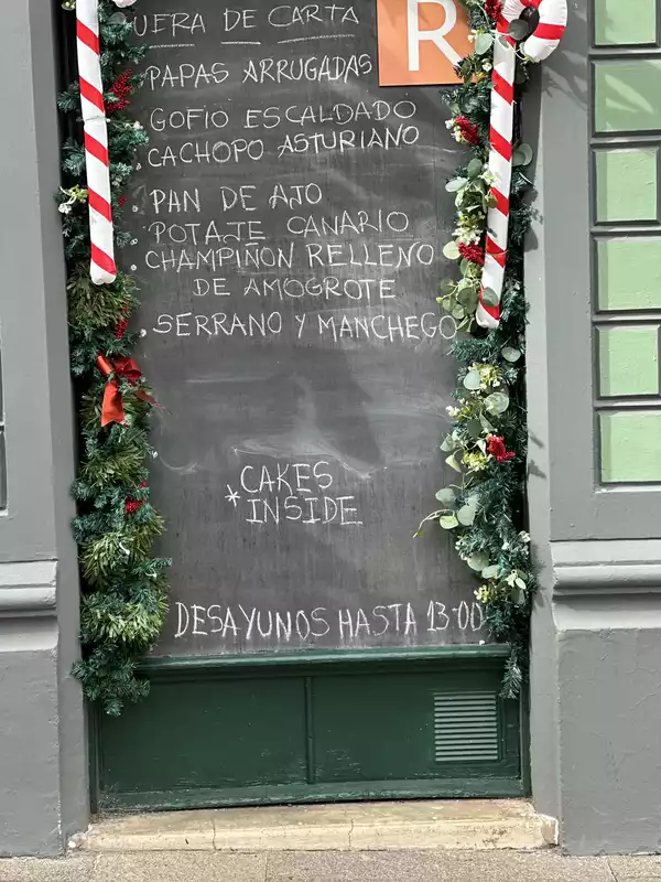 Santa Cruz de la Palma menu