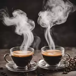 coffee cups steaming